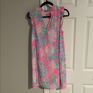 Lilly Pulitzer Vibrant Pink and Blue Mini Dress